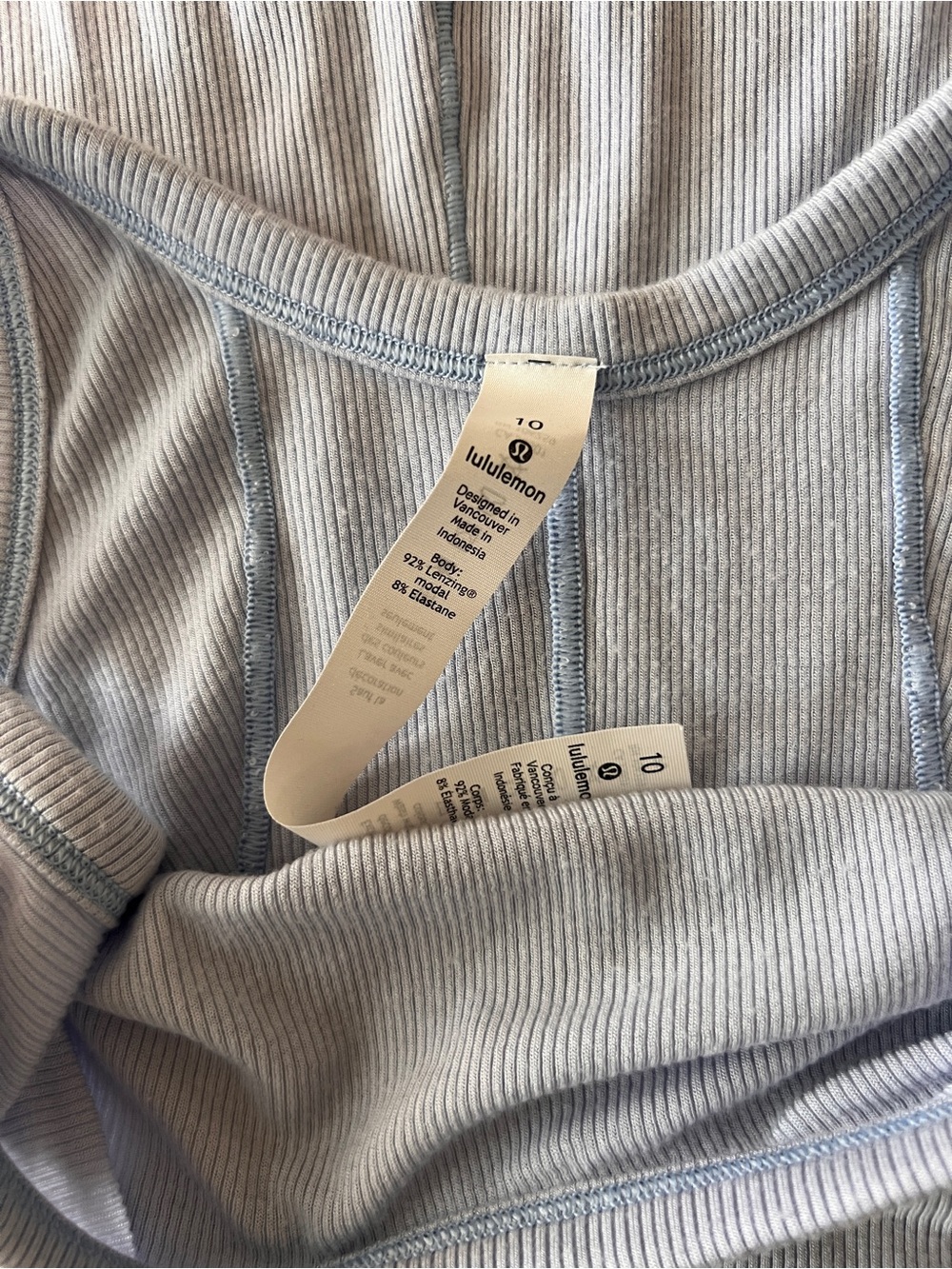 Lululemon Light Blue Ribbed Racerback Tank - Picture 5 of 5